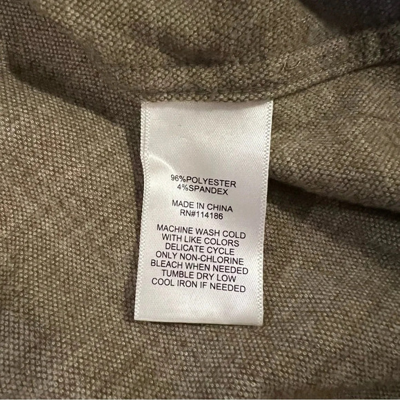 Frye and Co Brushed Knit Flannel Shirt Long Sleeve mens size medium olive green - Picture 6 of 9